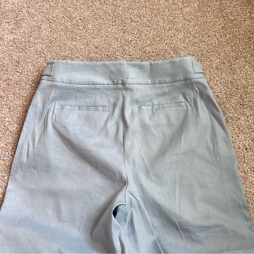 New with Tags Talbots Women’s Light Blue Linen Blend Wide Leg Pants Size 6P - Picture 7 of 8